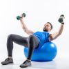 swiss ball ballon bleu tres grand-diametre 65 cm exercice musculation