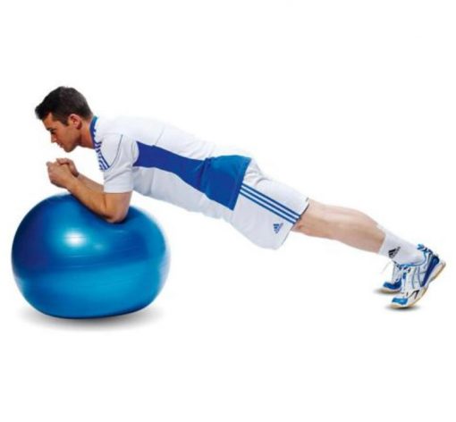swiss ball ballon bleu tres grand-diametre 65 cm gainage exercice
