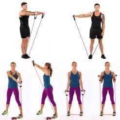Élastique fitness/musculation avec poignées démonstration exemples exercices
