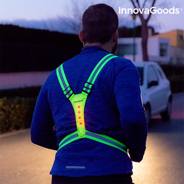 blue avertissement de sécurité de ceinture réfléchissante à LED et effet emblématique pour le fitness pour le sport Protection pour l'entraînement musculaire Ceinture lumineuse en polyester 