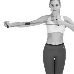 Bande Résistance Musculation Figure 8 - Élastique Fitness 5 Niveaux, Poignées Pédales, Pour Yoga & Maison