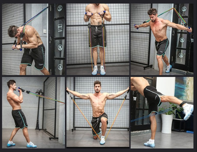 Élastiques de musculation avec système de fixation porte - HOME FIT ...