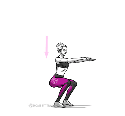 Exercice animation video squat saute femme
