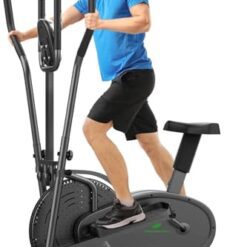 Neezee Vélo elliptique - pour la Maison d'appartement avec Smart LCD Monitor, siège, l'entraînement de Tout Le Corps, entraînement Fitness Noir 100x48x150CM