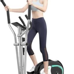 Vélo elliptique Crosstrainer avec Fitness à 8 Niveaux de Résistance Elliptique Ecran LCD, Poids d'inertie de 4 KG, Porte Tablette