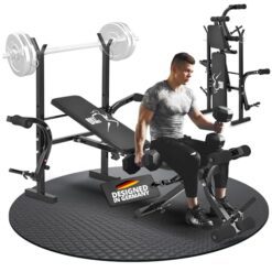 ArtSport banc de musculation multifonction ProfiGym1000 pliable et réglable en 4 positions - avec support pour haltères longs, barre curl pour les jambes et Butterfly — banc incliné banc plat