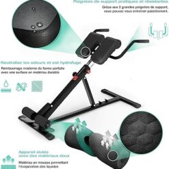 Banc Lombaire Musculation Dos Appareil de Fitness Multifonction Sportstech BRT150