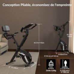 Vélo D'appartement Magnétique avec Dossier Micyox MX-600