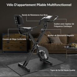 Vélo D'appartement Magnétique avec Dossier Micyox MX-600