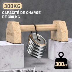 Parallettes en Bois Antidérapant et Durable HSYFUNA