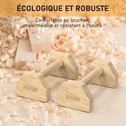 Parallettes en Bois Antidérapant et Durable HSYFUNA