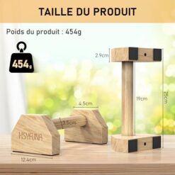 Parallettes en Bois Antidérapant et Durable HSYFUNA