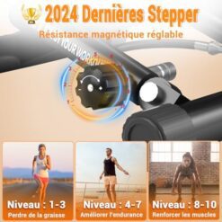 Stepper Fitness Appartement 2 en 1 avec Cordes Elastiques VANNECT