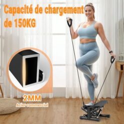 Stepper Fitness Appartement 2 en 1 avec Cordes Elastiques VANNECT