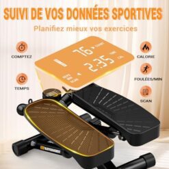 Stepper Fitness Appartement 2 en 1 avec Cordes Elastiques VANNECT