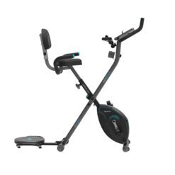 Cecotec Vélo d'appartement Pliant avec Dossier avec Volant 3 Kg X-Bike 3000 Neo Pro, Écran LCD, Résistance Magnétique Variable, Selle et Poignées Confort, Support Tablette et Roues