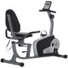 HOMCOM Vélo d'appartement semi-allongé vélo couché magnétique écran LCD multifonction siège réglable 8 niveaux de résistance