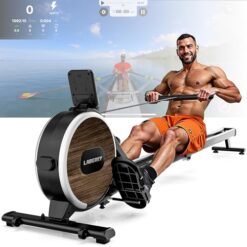 LABGREY Rameur d'Appartement Magnétique, Rameur Musculation, Bluetooth Rowing Machine, Rails Silencieux, Écran LCD, Capacité Maximale 158 kg (R1-Magnétique)