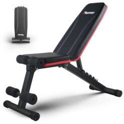 PASYOU Banc de Musculation Pliable, Banc Musculation Complet Inclinable Réglable, Multifonction 7 in 1 Banc Abdominaux Entrainement Complet du Corps Fitness，230Kg capacité de poids