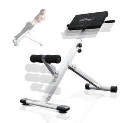 Physionics® Banc de Musculation pour Dos - Pliable, Réglable en Hauteur (4 Positions), 45°, Charge Max. 120 kg - Appareil Hyper Extension, pour Abdominaux, Fitness