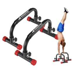 RHINOSPORT Poignées de Pompe Push-Up Bars pour Musculation Barres de parallettes de 25,9 cm de haut, capacité de poids de 300 kg, entraînement à la maison gym