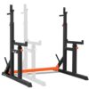 ISE Support Barre de Musculation, Rack Squat Multifonction Barbell, Rack Musculation Cages de Squat Avec Barres pour Haltères, Repose Barre Squat Hauteur&Largeur Réglable, Maison/Bureau