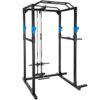 TecTake Station de Musculation Cage de Musculation | Double Barre de Traction | Barres à dips emboîtables - diverses Couleurs et modèles (Bleu Noir LAT | No. 402598)