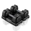 Dripex Lot de 2 Haltères Réglables 2 à 11 kg, 5 en 1 Ensemble d'Haltères avec Base de Rangement, pour la Musculation, l'haltérophilie, l'entraînement à Domicile et à Salle de Sport - Noir