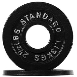 Fitvids Lot de 2 plaques de poids en fonte pour musculation et haltérophilie, centre de 5,1 cm (olympique), 1,1 kg