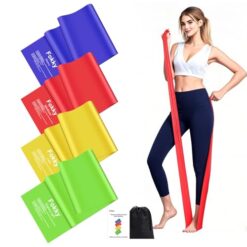 Fokky Elastique Musculation, [Lot de 4] Élastique Musculation 4 Niveaux, 2M Bande Elastique Musculation pour Sport, Pilates, Yoga, Musculation, Elastique Musculation Traction Homme & Femm