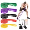 Fokky Lot de 5 Bandes de résistance en 5 épaisseurs, avec ancrage de Porte, 2 poignées, Sac de Transport et Guide d'entraînement, Bandes de résistance pour Crossfit, Yoga, Pilates