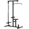 HOMCOM Station de Musculation pour tirage Poitrine - LAT pulldown Machine - Banc de Musculation dim. 107L x 120I x 190H cm Acier Noir