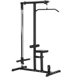 HOMCOM Station de Musculation pour tirage Poitrine - LAT pulldown Machine - Banc de Musculation dim. 107L x 120I x 190H cm Acier Noir