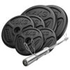 Marbo Sport Set 75kg | Barre Olympique 180 cm + plaques de Poids 2x15kg, 2x10kg, 2x5kg | Made in EU