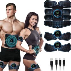 Queath Électrostimulateur Musculaire, électrostimulateur pour Abdominaux, ABS Trainer/Toner pour Abdom/Bras/Vie/Jambes