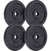 ScSPORTS® Disque Musculation - Set de 20 kg : 4 x 5 kg, Haute Qualité, en Fonte, Ø31 mm, Robuste, Noir - Kit Haltères, Dumbbell Set, Disque de Poids Musculation, Sport Maison, Salle de Sport