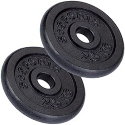 ScSPORTS® Disques Haltères - Set 2/4/5/10/15/20kg, en Fonte, Ø 30/31mm, Adaptés au Sol, Noir - Jeu Poids, Fitness, Musculation