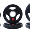 Signature Fitness Olympic Plaque de poids en fonte de 5,1 cm pour la musculation et l'haltérophilie, style revêtement en caoutchouc, ensemble de 15,9 kg