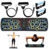 Traxenta Portable Planche Pompe, Planche Pompe Musculation avec Antiglisse Poignées, Planche Push Up, Push Up Board, Push Up Board Pliable avec 2 Bande de Résistance, Push Up Bar pour Muscles Exercice