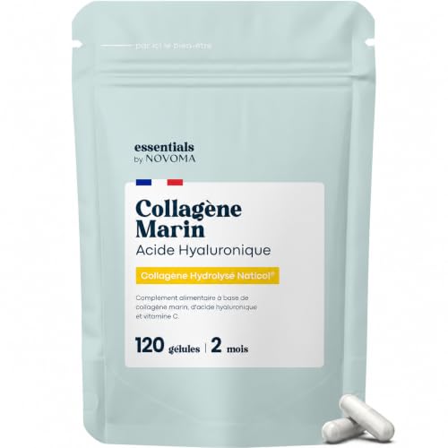 Collagene Marin + Acide Hyaluronique + Vitamine C, 120 Gélules 2 Mois