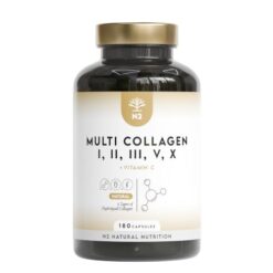Multi Collagène Marin et Bovin 1650mg. 180 Gélules. Peptide de Collagene Hydrolysé Type 1, 2, 3, 5, 10. Complexe Collagene pour la Peau, Articulations et Cheveux + Vitamine C. N2 Natural Nutrition