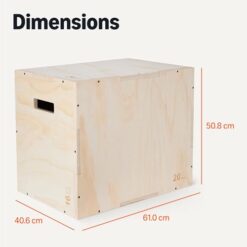 Amazon Basics Boîte à sauter pliométrique pour salle de sport à domicile, 61 x 50.8 x 40.6 cm