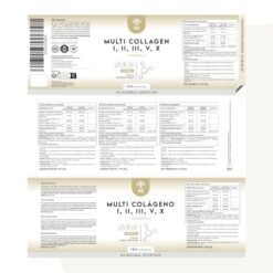 Multi Collagène Marin et Bovin 1650mg. 180 Gélules. Peptide de Collagene Hydrolysé Type 1, 2, 3, 5, 10. Complexe Collagene pour la Peau, Articulations et Cheveux + Vitamine C. N2 Natural Nutrition