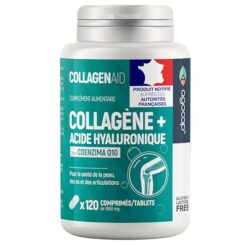 Collagene et acide hyaluronique Collagene 120 comprimes, Articulations Fortes et Peau Hydratée. Collagène, Acide Hyaluronique, Coenzyme q10. Cure de 2 mois. Collagene pour Articulation et Ongles