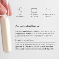 L Glutamine CUURE Acide Aminé en Poudre [60g] 100% Pure Récupération Sport Hautement Biodisponible 30 Jours Saveur Neutre Fabriqué en France