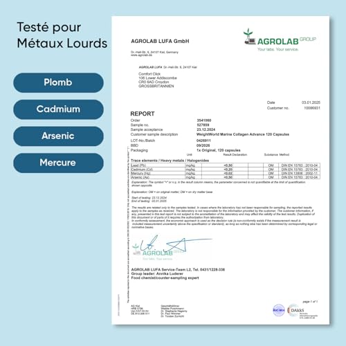 Collagene Marin Gelules Pur Type 1 & 3, 120 Gélules Multi Usages, Peptide de Collagene Marin Hydrolysé, 1200mg sans Additifs ni OGM, sans Gluten ni Stéarate de Magnésium, 2 Mois d'Approvisionnement