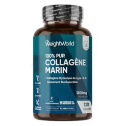 Collagene Marin Gelules Pur Type 1 & 3, 120 Gélules Multi Usages, Peptide de Collagene Marin Hydrolysé, 1200mg sans Additifs ni OGM, sans Gluten ni Stéarate de Magnésium, 2 Mois d'Approvisionnement
