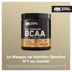 Optimum Nutrition Gold Standard BCAA en Poudre, Goût Pêche et Fruit de la Passion, 266g, 28 Doses