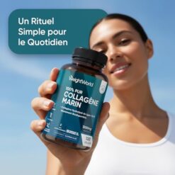Collagene Marin Gelules Pur Type 1 & 3, 120 Gélules Multi Usages, Peptide de Collagene Marin Hydrolysé, 1200mg sans Additifs ni OGM, sans Gluten ni Stéarate de Magnésium, 2 Mois d'Approvisionnement