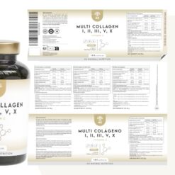 Multi Collagène Marin et Bovin 1650mg. 180 Gélules. Peptide de Collagene Hydrolysé Type 1, 2, 3, 5, 10. Complexe Collagene pour la Peau, Articulations et Cheveux + Vitamine C. N2 Natural Nutrition